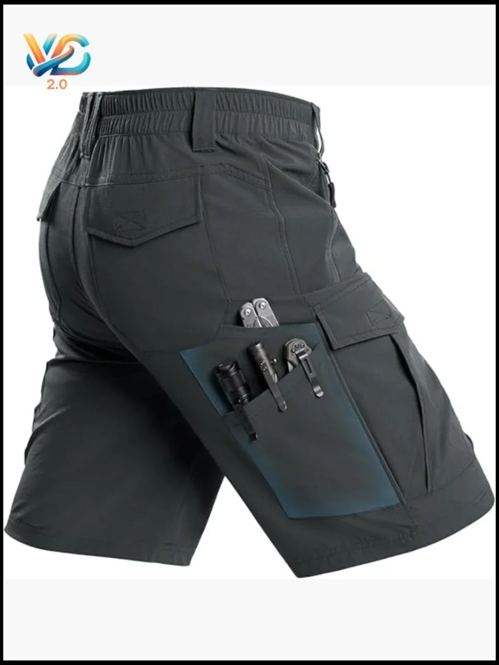 Men's 8-Pocket Cargo Hiking Shorts Quick Dry Stretch Lightweight Outdoor